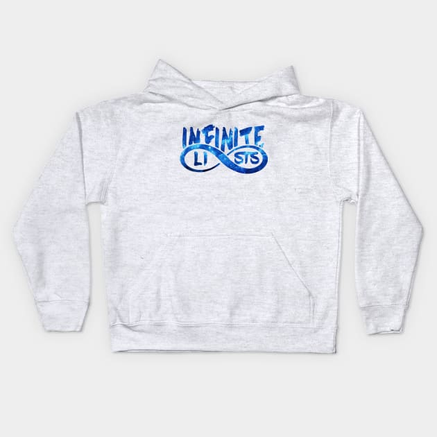 infinite lists Merch blue Kids Hoodie by NewMerch